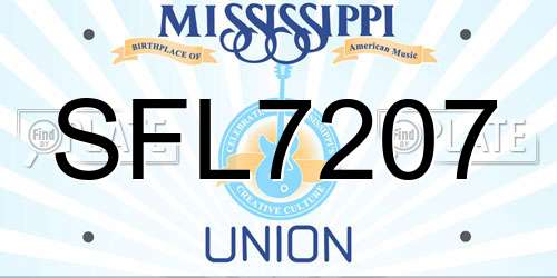SFL7207 Mississippi License Plate