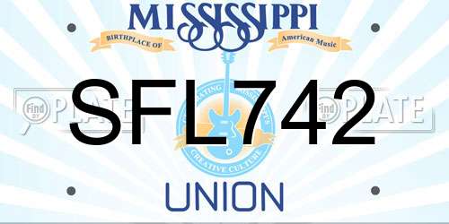 SFL742 Mississippi License Plate