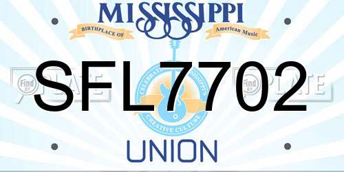 SFL7702 Mississippi License Plate