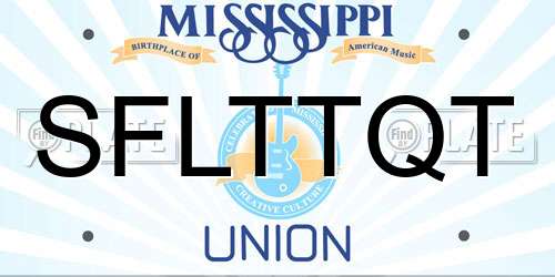 SFLTTQT Mississippi License Plate
