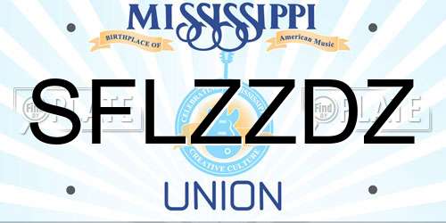 SFLZZDZ Mississippi License Plate