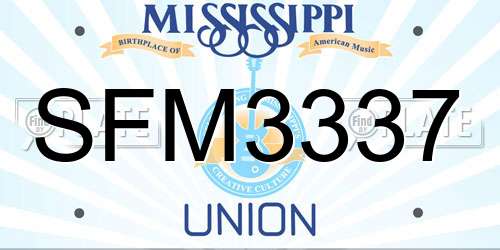 SFM3337 Mississippi License Plate
