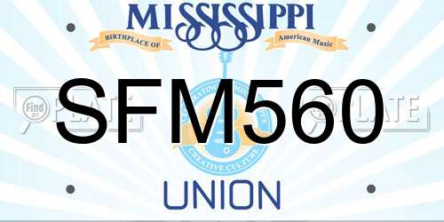SFM560 Mississippi License Plate