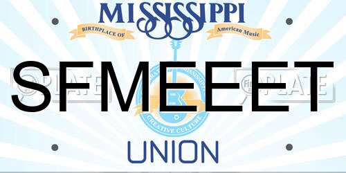 SFMEEET Mississippi License Plate