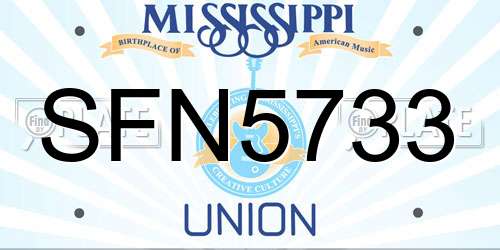 SFN5733 Mississippi License Plate