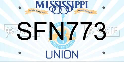 SFN773 Mississippi License Plate