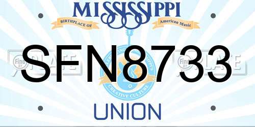 SFN8733 Mississippi License Plate