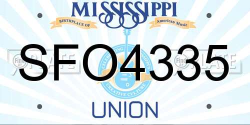 SFO4335 Mississippi License Plate