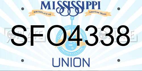 SFO4338 Mississippi License Plate
