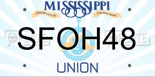 SFOH48 Mississippi License Plate