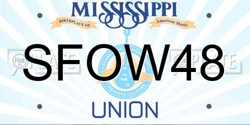 SFOW48 Mississippi License Plate