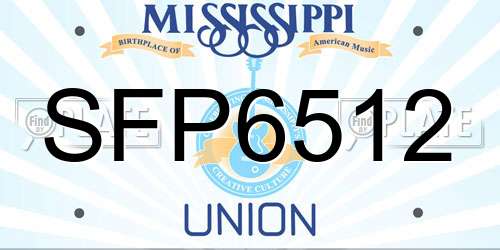 SFP6512 Mississippi License Plate