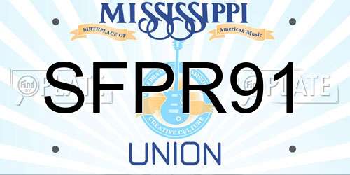 SFPR91 Mississippi License Plate