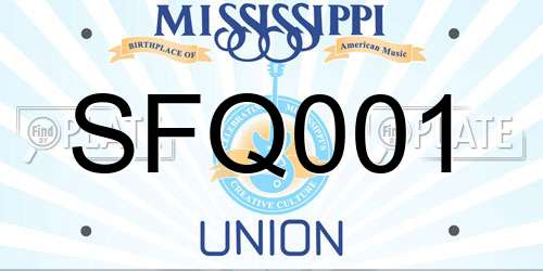 SFQ001 Mississippi License Plate