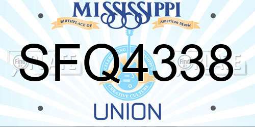 SFQ4338 Mississippi License Plate