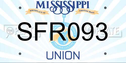 SFR093 Mississippi License Plate