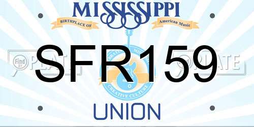 SFR159 Mississippi License Plate