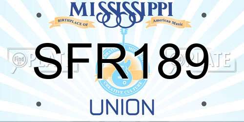 SFR189 Mississippi License Plate
