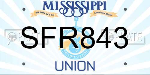 SFR843 Mississippi License Plate