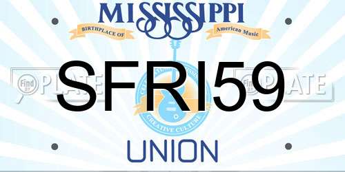 SFRI59 Mississippi License Plate