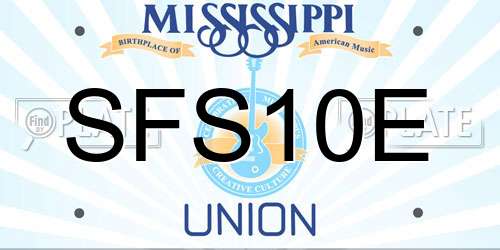 SFS10E Mississippi License Plate