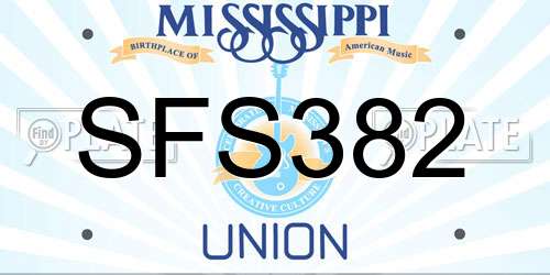 SFS382 Mississippi License Plate