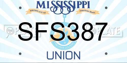 SFS387 Mississippi License Plate