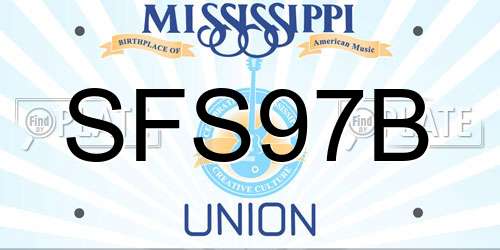 SFS97B Mississippi License Plate