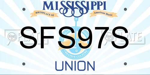SFS97S Mississippi License Plate