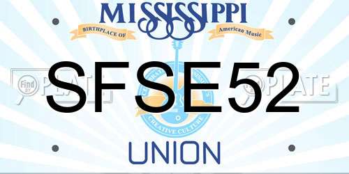 SFSE52 Mississippi License Plate