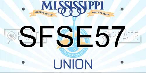 SFSE57 Mississippi License Plate