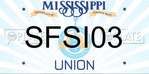 SFSI03 Mississippi License Plate