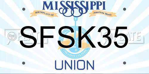 SFSK35 Mississippi License Plate