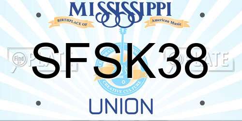 SFSK38 Mississippi License Plate