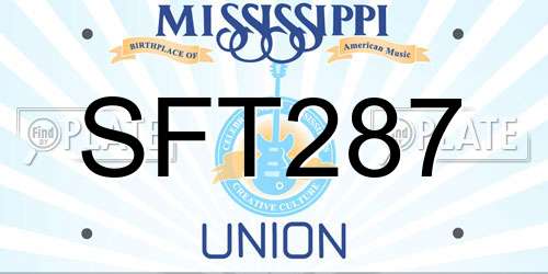 SFT287 Mississippi License Plate
