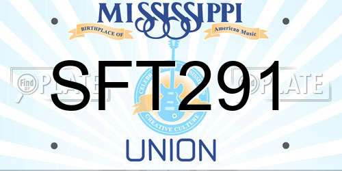 SFT291 Mississippi License Plate