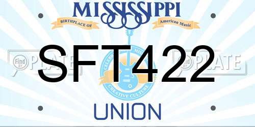 SFT422 Mississippi License Plate