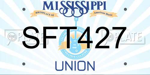 SFT427 Mississippi License Plate