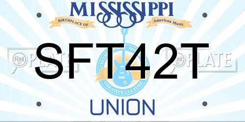 SFT42T Mississippi License Plate
