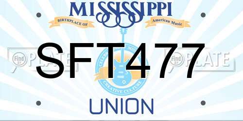 SFT477 Mississippi License Plate