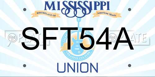 SFT54A Mississippi License Plate