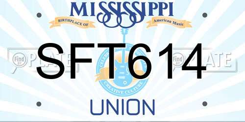 SFT614 Mississippi License Plate