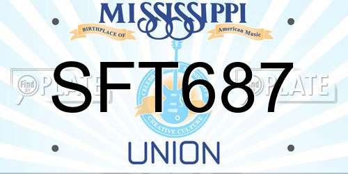 SFT687 Mississippi License Plate
