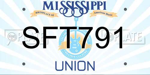 SFT791 Mississippi License Plate