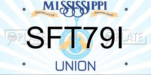 SFT79I Mississippi License Plate