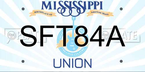 SFT84A Mississippi License Plate