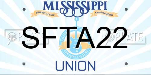 SFTA22 Mississippi License Plate