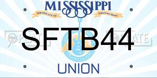 SFTB44 Mississippi License Plate
