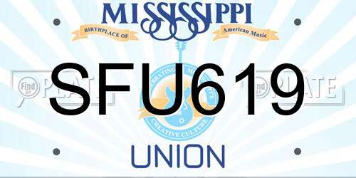 SFU619 Mississippi License Plate