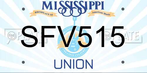 SFV515 Mississippi License Plate
